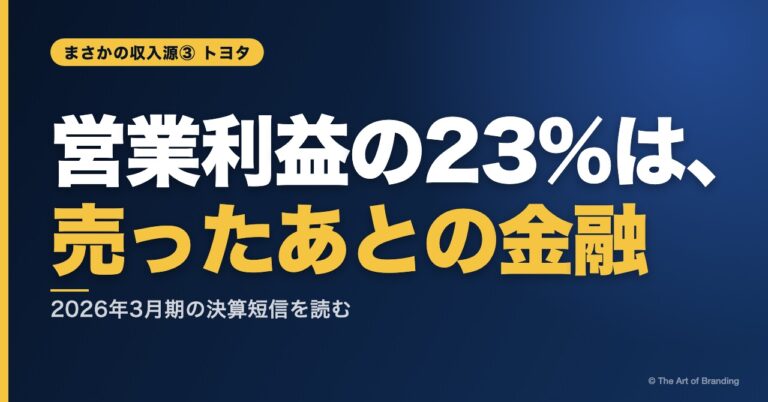 収益構造とは？トヨタに学ぶ、売ったあとの金融が営業利益の23%を占める理由