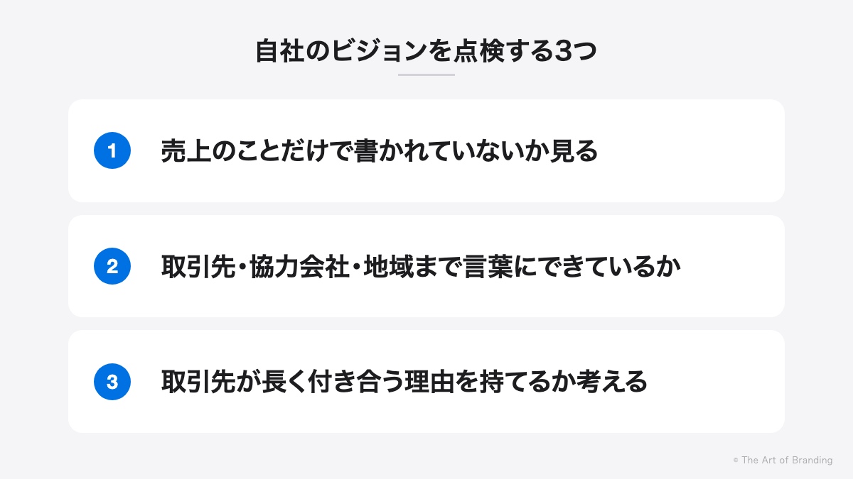 自社のビジョンを点検する3つ