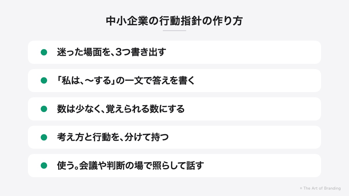 中小企業の行動指針の作り方
